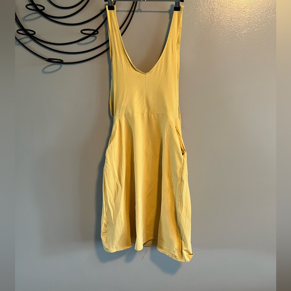 Pact Yellow Women's Organic Cotton V-Neck Halter Dress sz. small